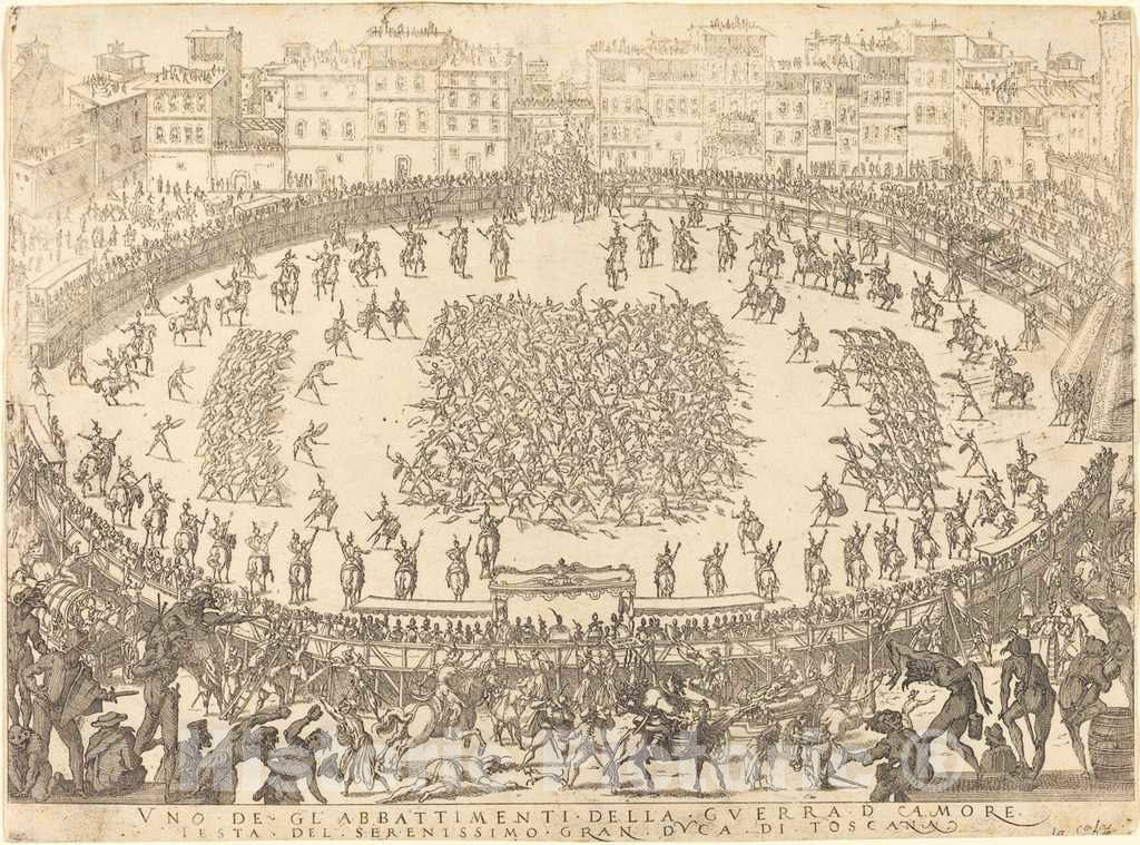 Art Print : Jacques Callot, One of The Infantry Combats, 1616 - Vintage Wall Art