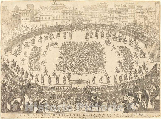 Art Print : Jacques Callot, One of The Infantry Combats, 1616 - Vintage Wall Art