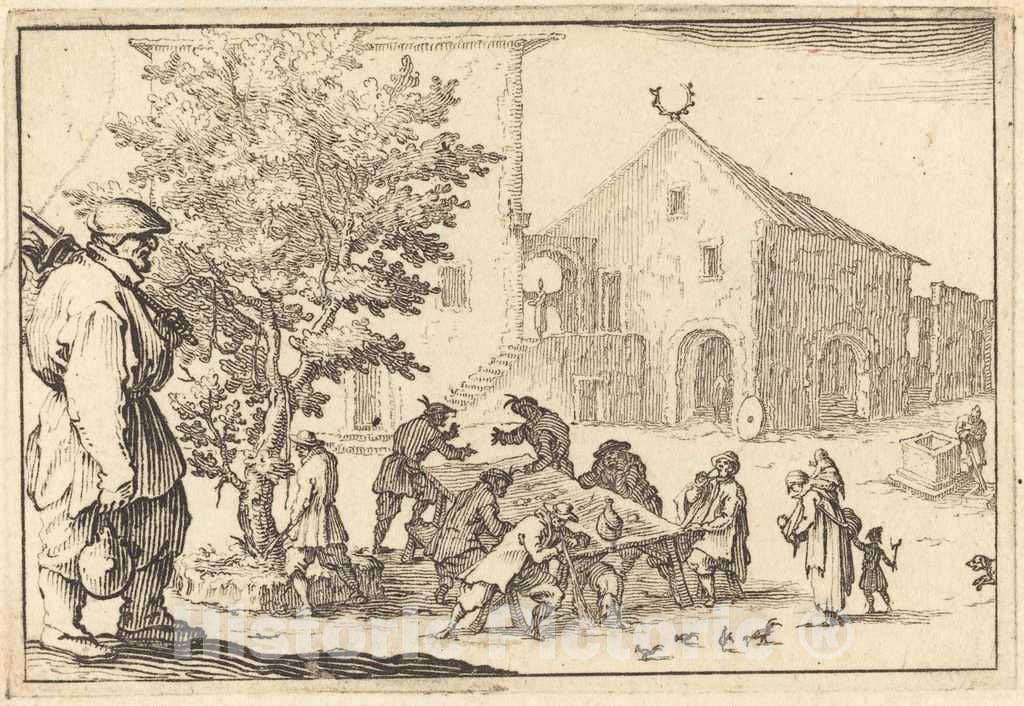 Art Print : Jacques Callot, Tavern, c. 1617 - Vintage Wall Art