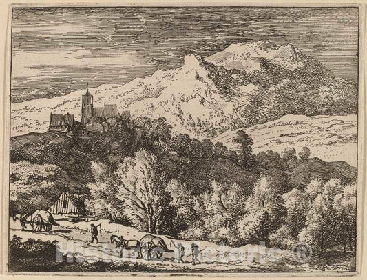 Art Print : Allart Van Everdingen, Two Carts, c.1651 - Vintage Wall Art