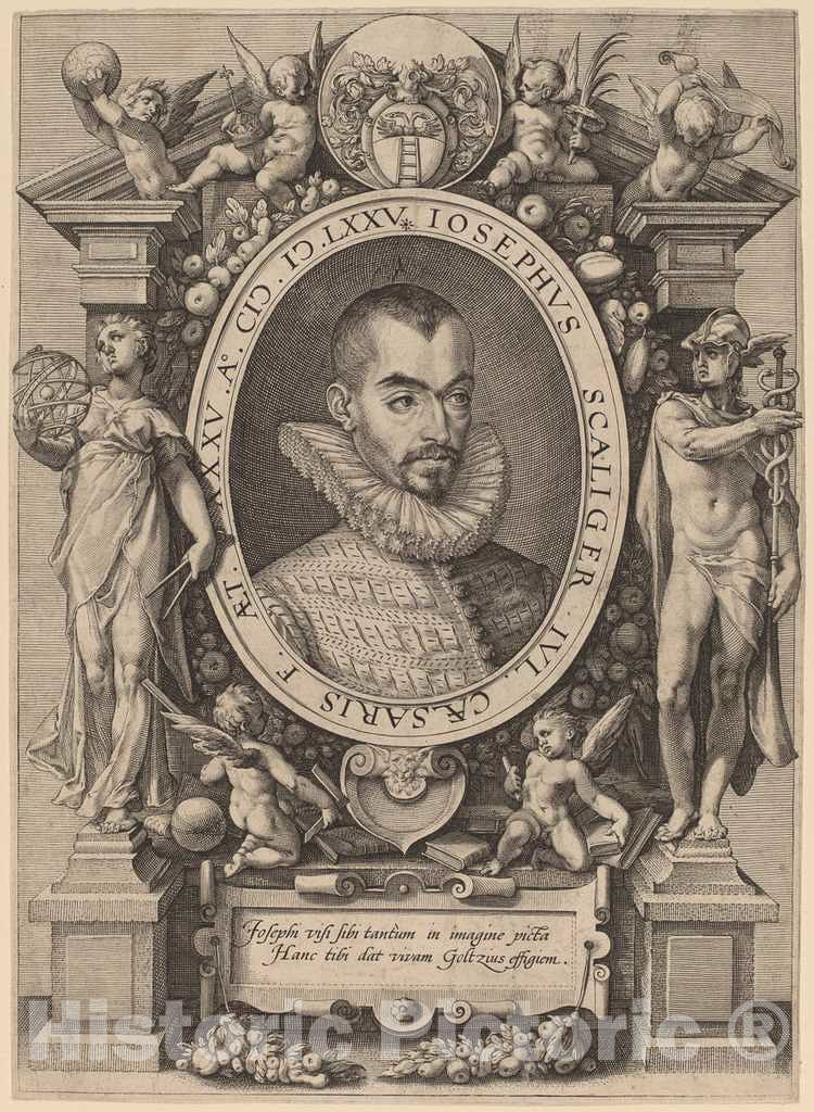 Art Print : Hendrik Goltzius, Josephus Scaliger, 1592 - Vintage Wall Art