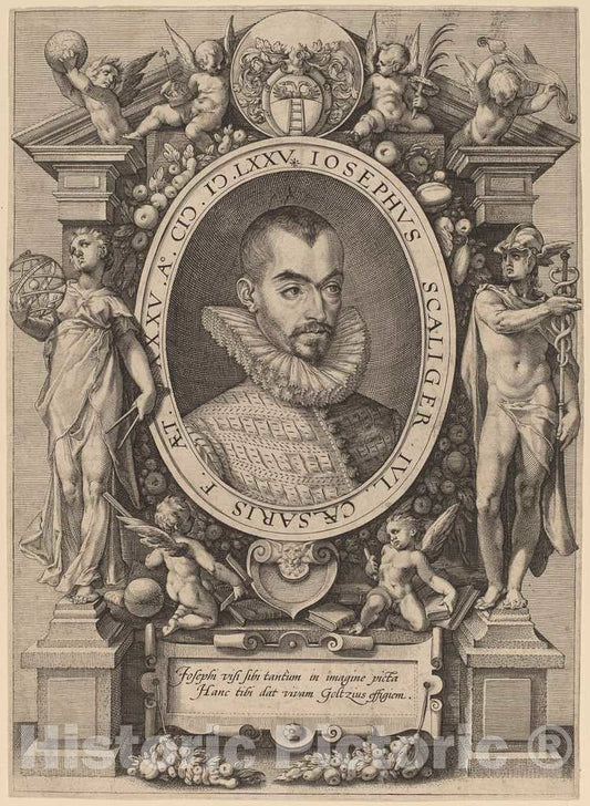 Art Print : Hendrik Goltzius, Josephus Scaliger, 1592 - Vintage Wall Art