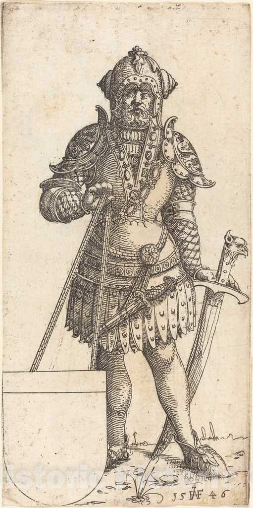 Art Print : Augustin Hirschvogel, Ludwig II, King of Hungary, 1546 - Vintage Wall Art