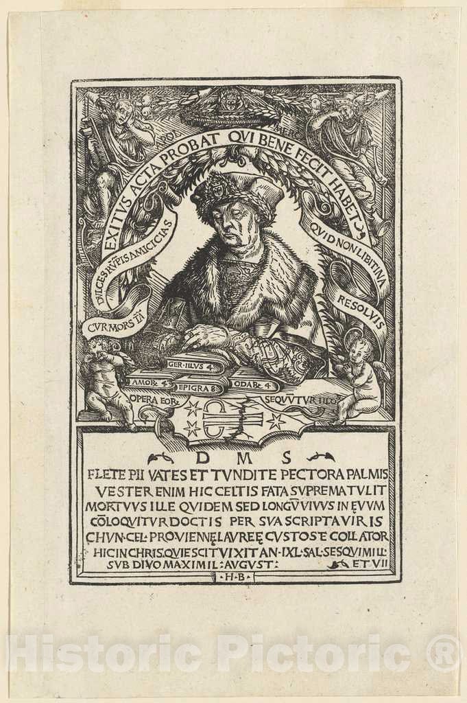Art Print : Hans Burgkmair I, Conrad Celtis, 1507 - Vintage Wall Art