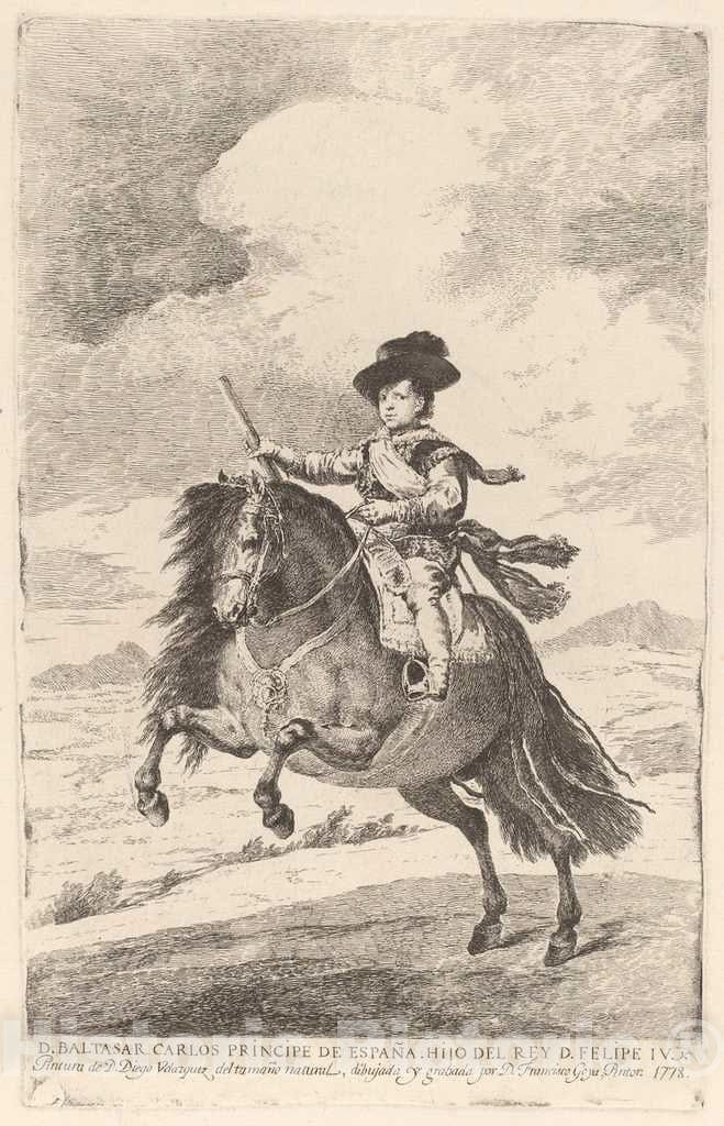 Art Print : De Goya After Diego VelÃ¡zquez, Baltasar Carlos, 1778 - Vintage Wall Art