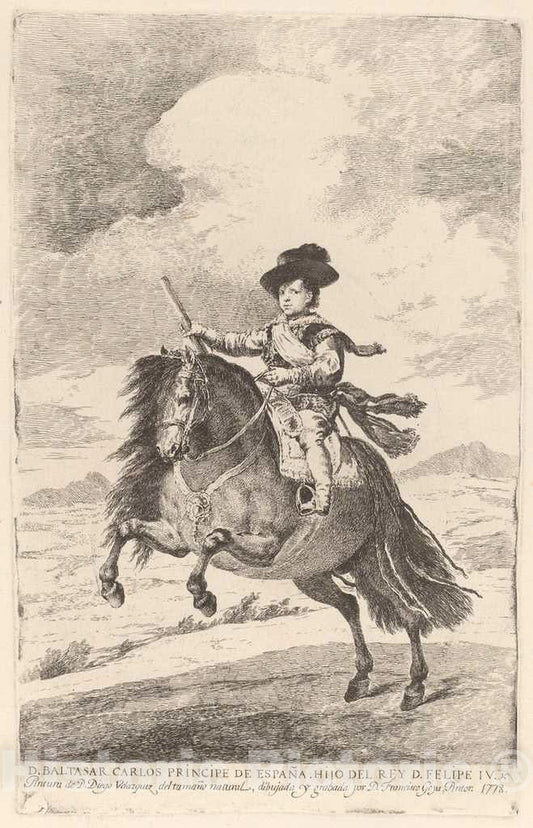 Art Print : De Goya After Diego VelÃ¡zquez, Baltasar Carlos, 1778 - Vintage Wall Art