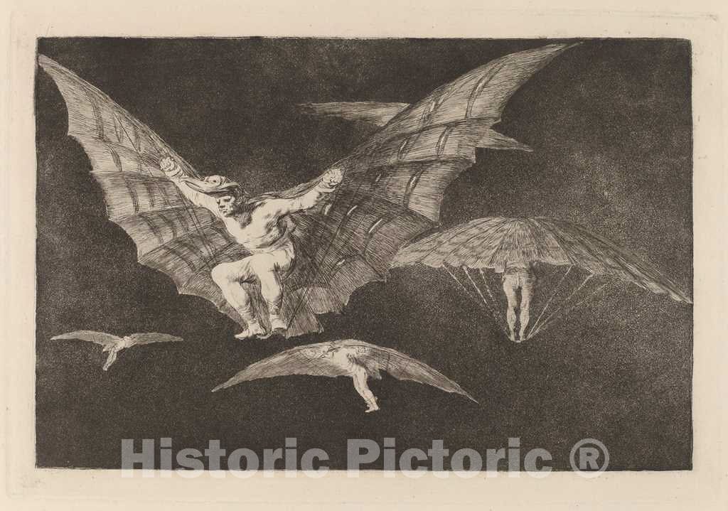 Art Print : Francisco de Goya, Modo de volar (A Way of Flying), in or After 1816 - Vintage Wall Art