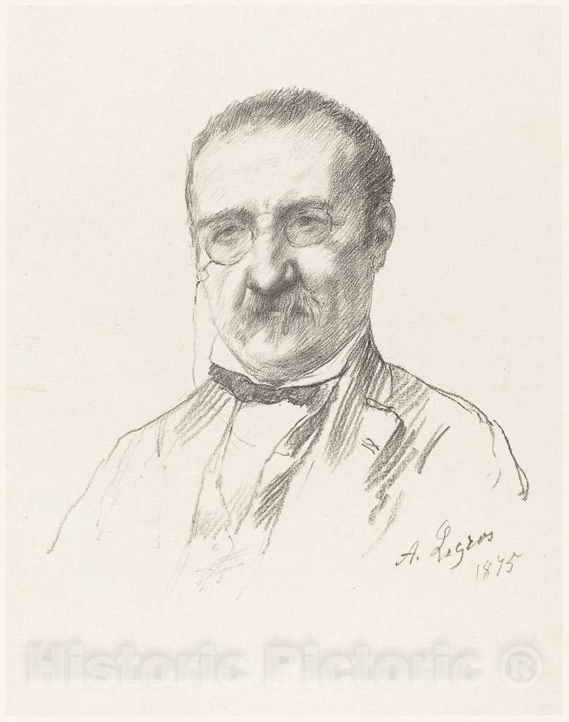 Art Print : Alphonse Legros, M. Champfleury, 1875 - Vintage Wall Art