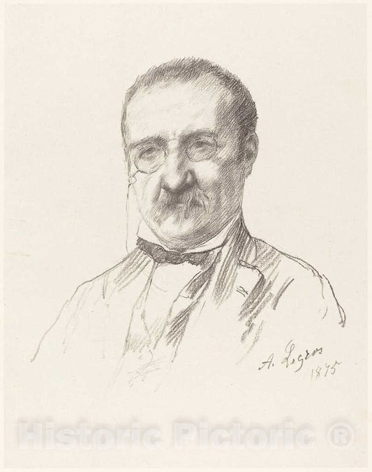Art Print : Alphonse Legros, M. Champfleury, 1875 - Vintage Wall Art