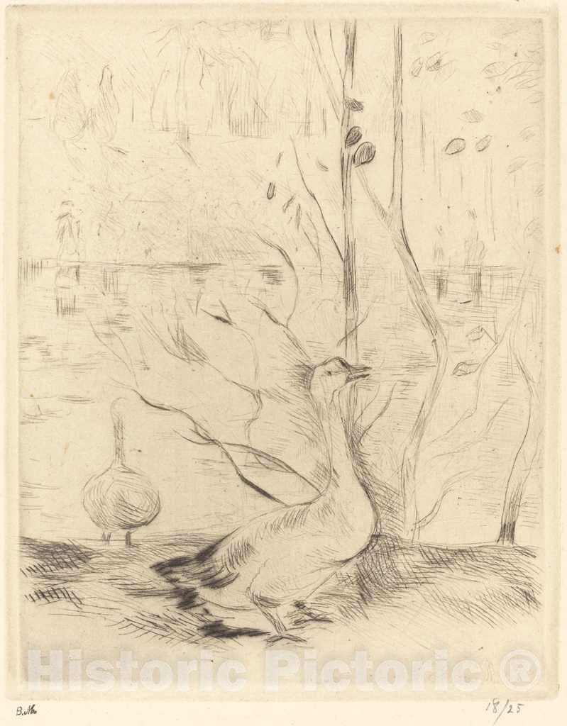 Art Print : Berthe Morisot, Walk in The Boulougne Wood, c.1889 - Vintage Wall Art