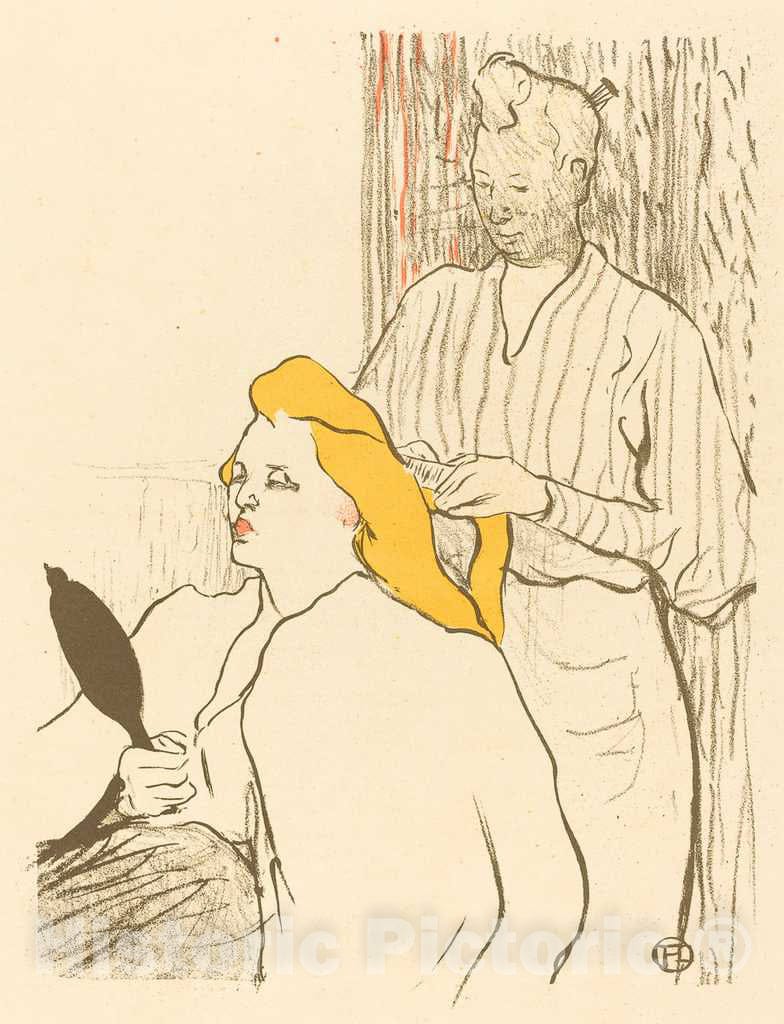 Art Print : Henri de Toulouse-Lautrec, The Hairdresser - Program for The ThÃ©Ã¢tre Libre (Le coiffeur - Programme du ThÃ©Ã¢tre Libre), 1893 - Vintage Wall Art