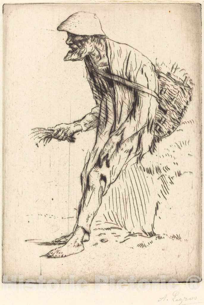 Art Print : Alphonse Legros, Chickweed Merchant (Marchand de mouron) - Vintage Wall Art