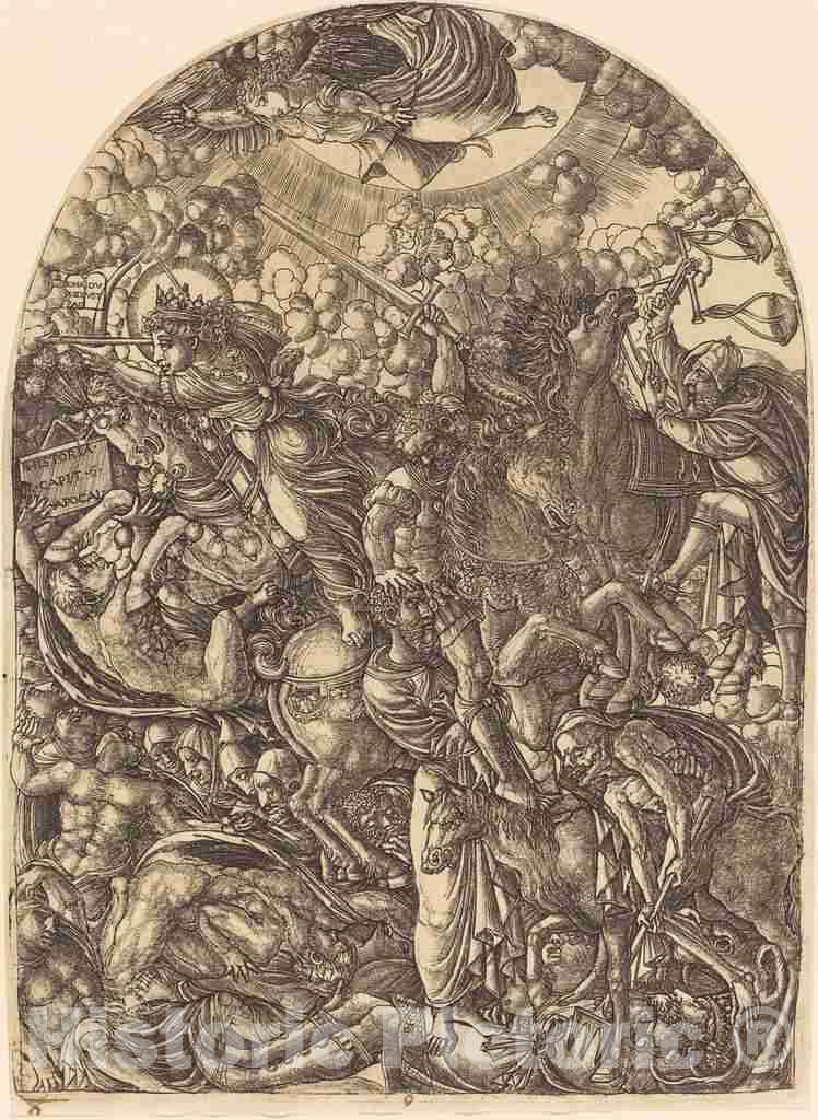 Art Print : Jean Duvet, Saint John Sees The Four Horsemen, c.1551 - Vintage Wall Art