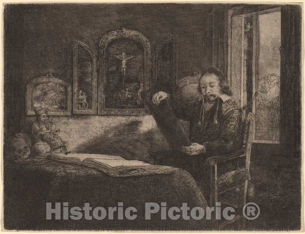 Art Print : Rembrandt, Abraham Francen, c. 1657 - Vintage Wall Art