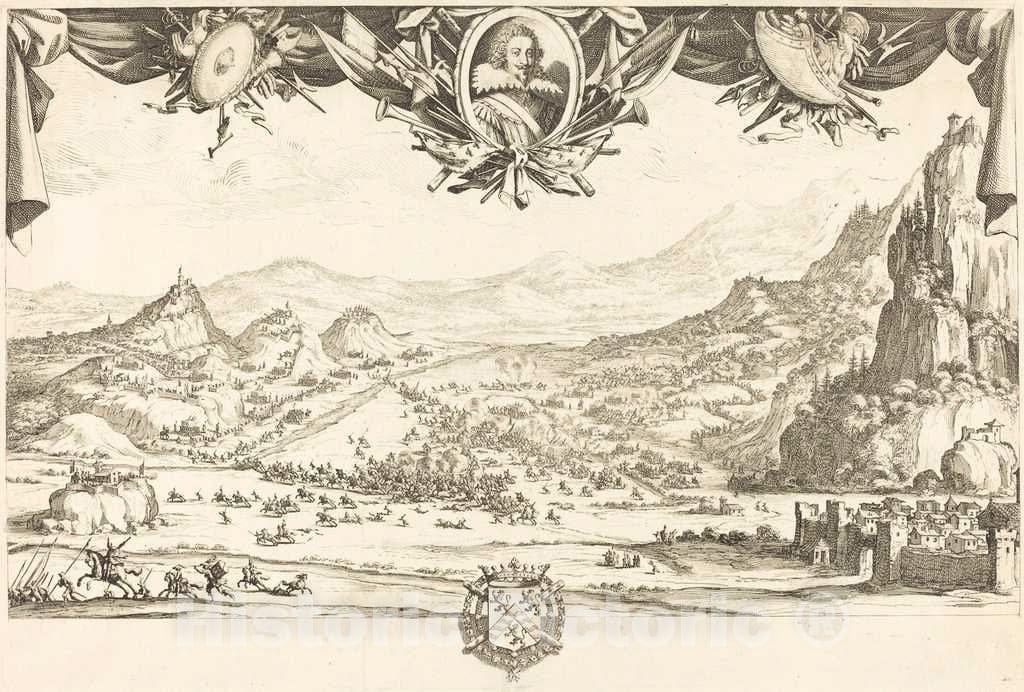 Art Print : Jacques Callot, The Combat of Avigliana, in or After 1631 - Vintage Wall Art