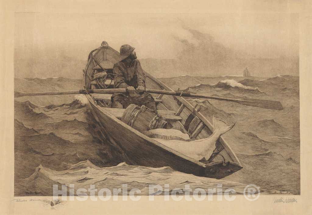 Art Print : Hamilton After Homer, Fog Warning, 1887 - Vintage Wall Art