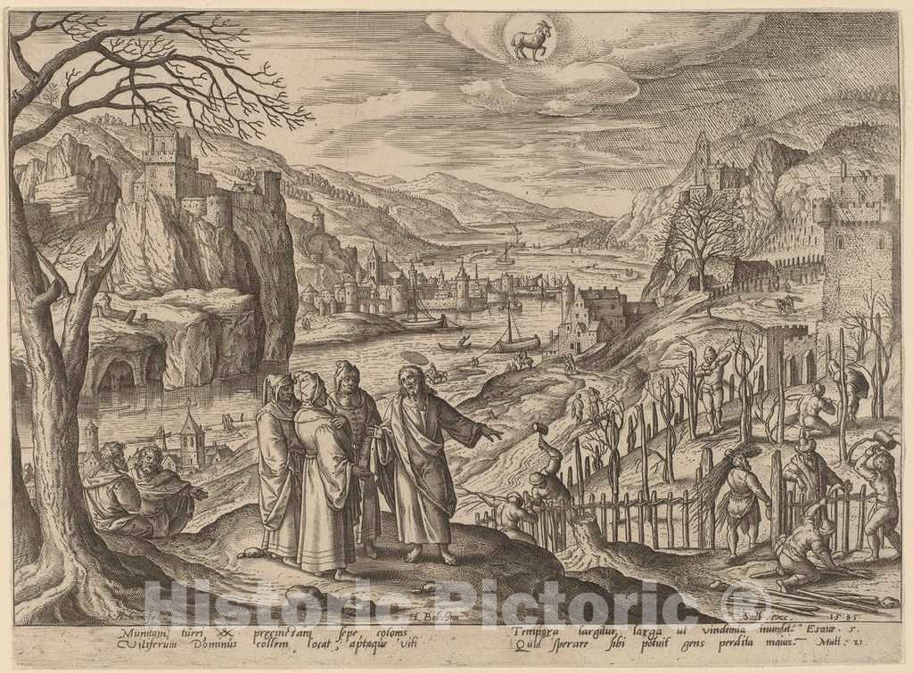 Art Print : Collaert After Hans BOL, The Parable of The Wicked Husbandmen (Taurus), 1585 - Vintage Wall Art