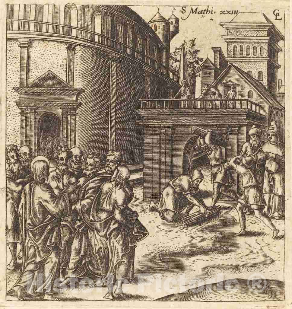 Art Print : LÃ©onard Gaultier, Christ Denounces The Scribes and Pharisees, c.1578 - Vintage Wall Art