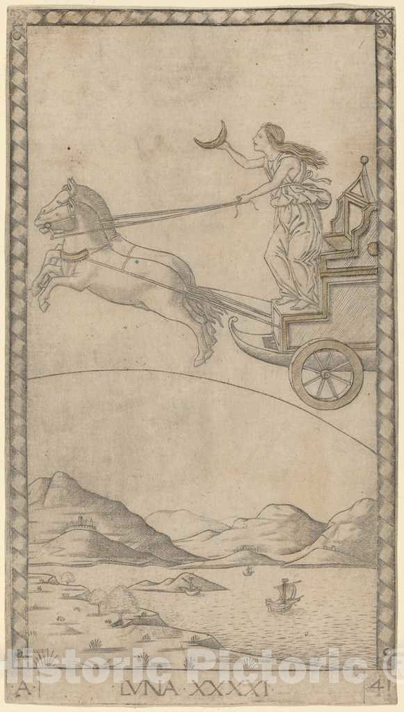 Art Print : Luna (Moon), c. 1465 - Vintage Wall Art