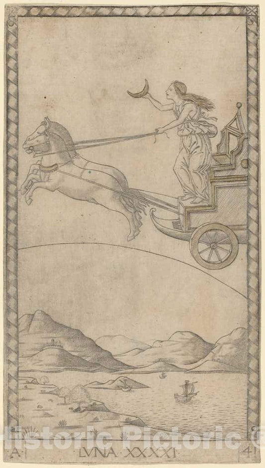 Art Print : Luna (Moon), c. 1465 - Vintage Wall Art