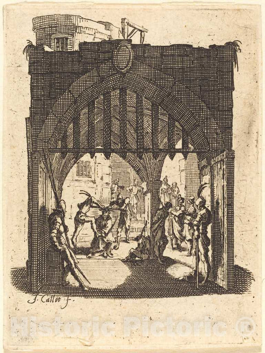 Art Print : Jacques Callot, The Crowning with Thorns, c.1625 - Vintage Wall Art