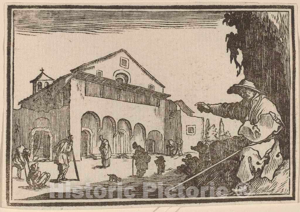 Art Print : Eckman After Jacques Callot, Almshouse, 1621 - Vintage Wall Art