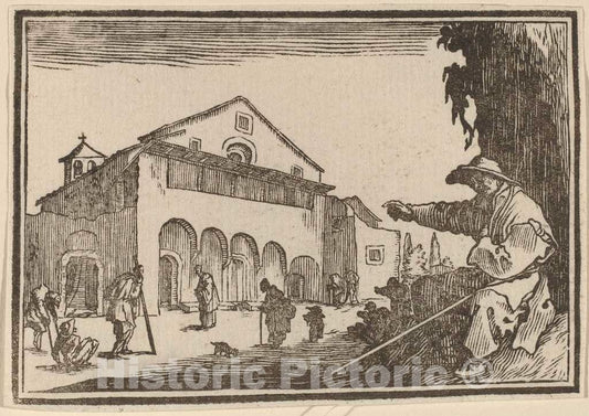 Art Print : Eckman After Jacques Callot, Almshouse, 1621 - Vintage Wall Art