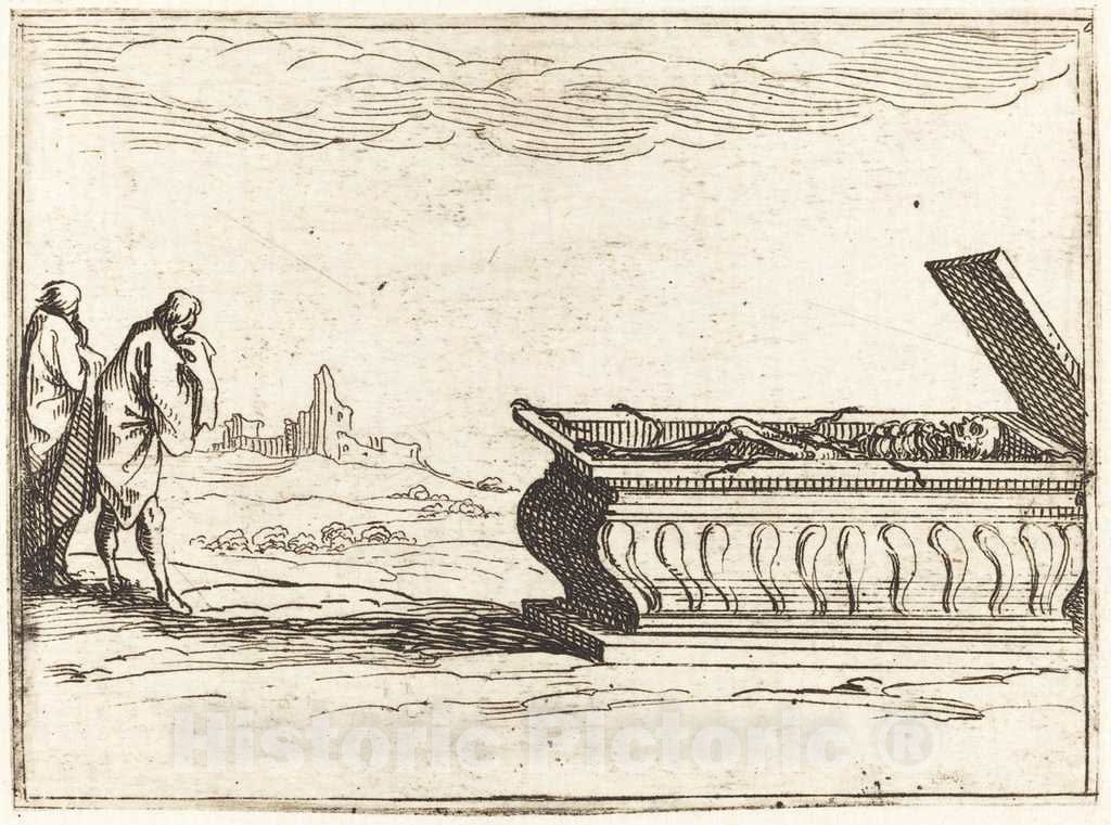 Art Print : Jacques Callot, The Tomb, 1628 - Vintage Wall Art