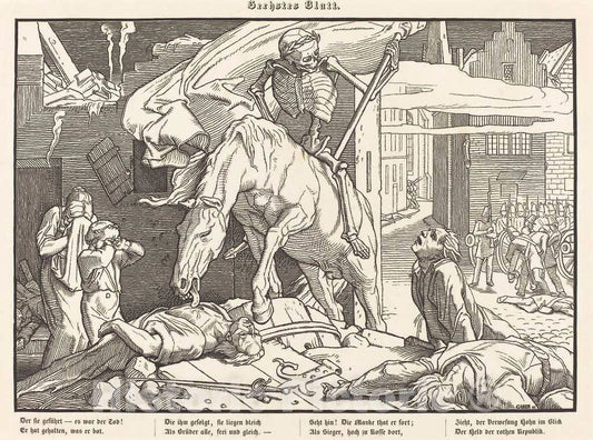 Art Print : Alfred Rethel, Auch EIN Todtentanz VI, 1849 - Vintage Wall Art