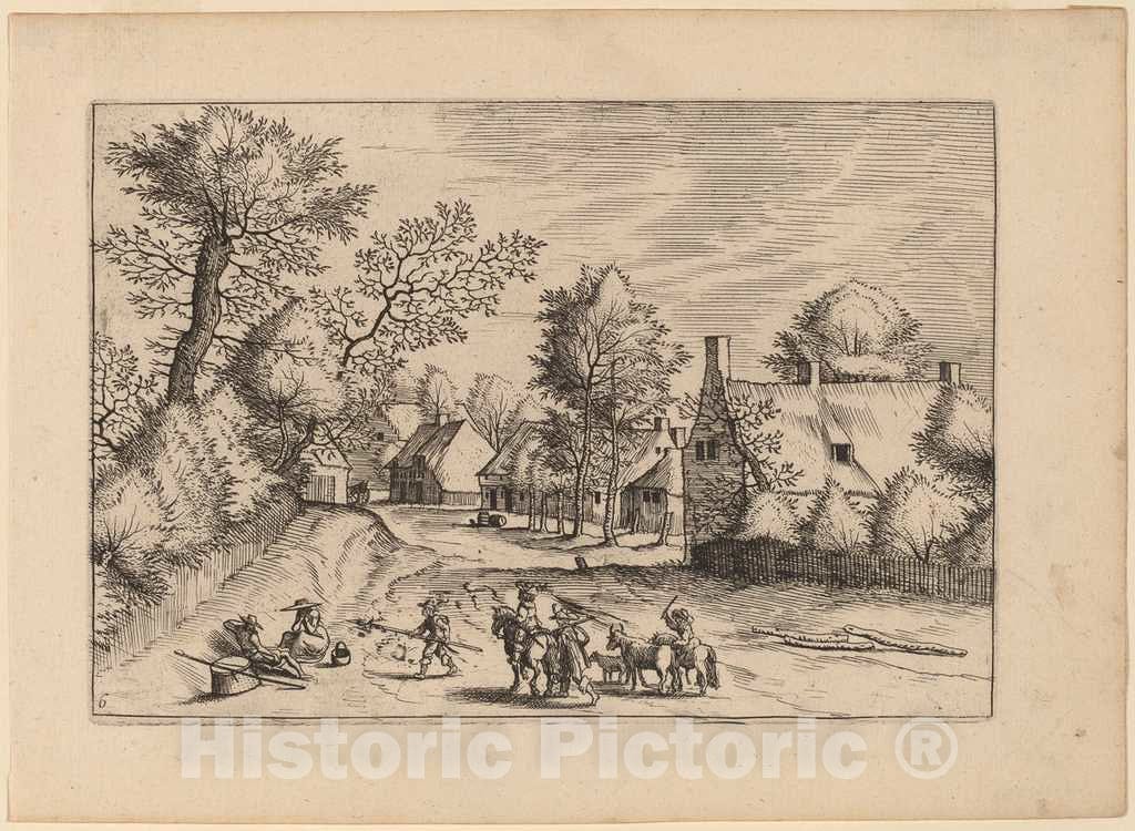 Art Print : Doetechum, Village Road, in or Before 1676 - Vintage Wall Art