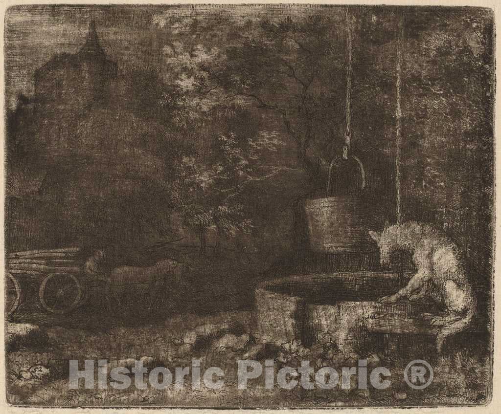 Art Print : Allart Van Everdingen, The Wolf and The Well, c.1651 - Vintage Wall Art