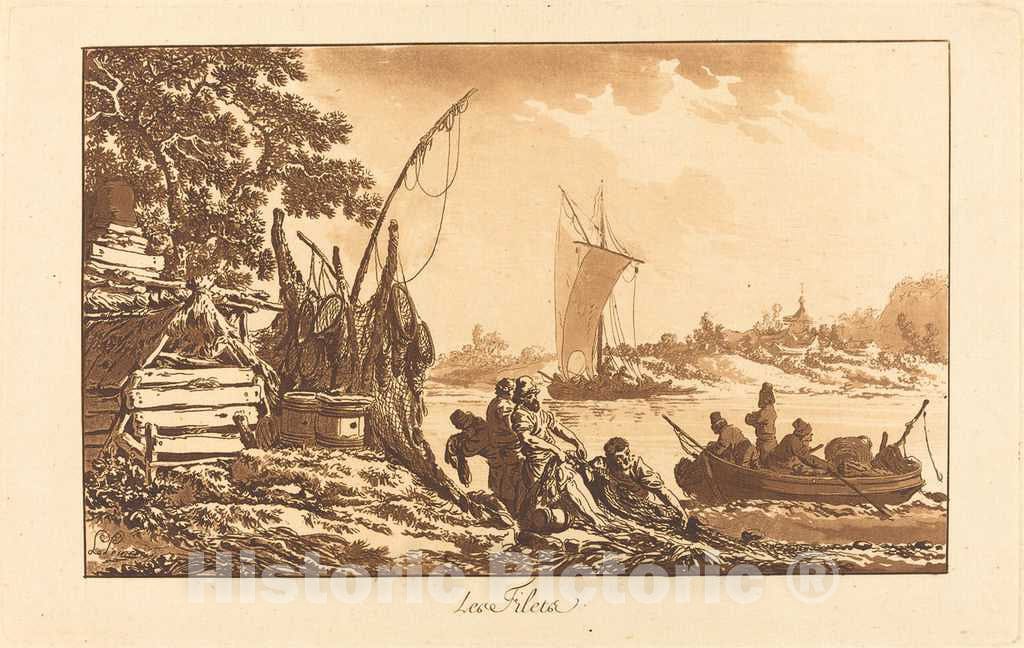 Art Print : Baptiste Le Prince, Les filets, 1771 - Vintage Wall Art