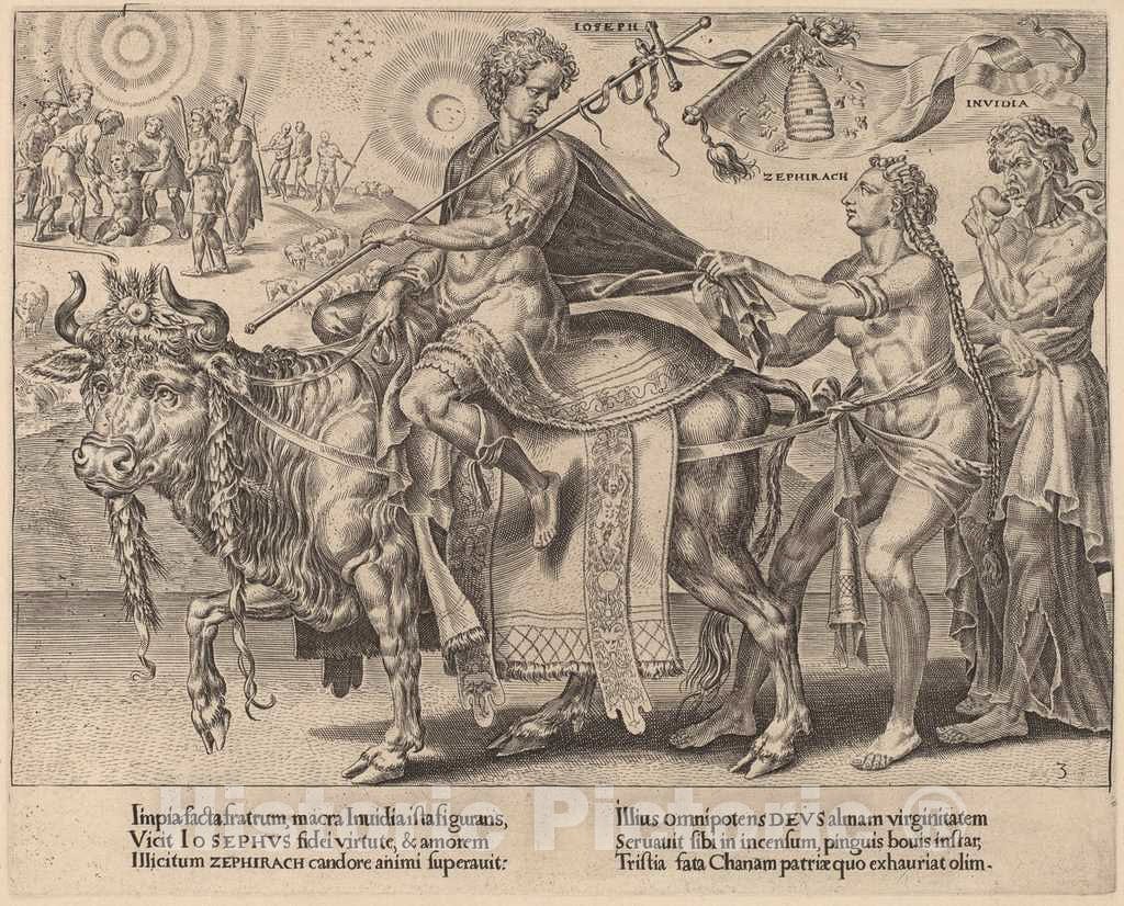 Art Print : Coornhert After Heemskerck, The Triumph of Joseph, 1559 - Vintage Wall Art