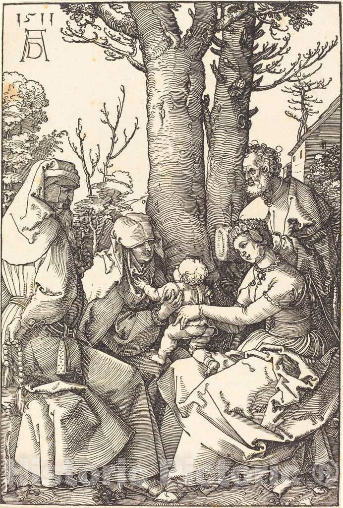 Art Print : Albrecht DÃ¼rer, The Holy Family with Joachim and Anne Under a Tree, 1511 - Vintage Wall Art