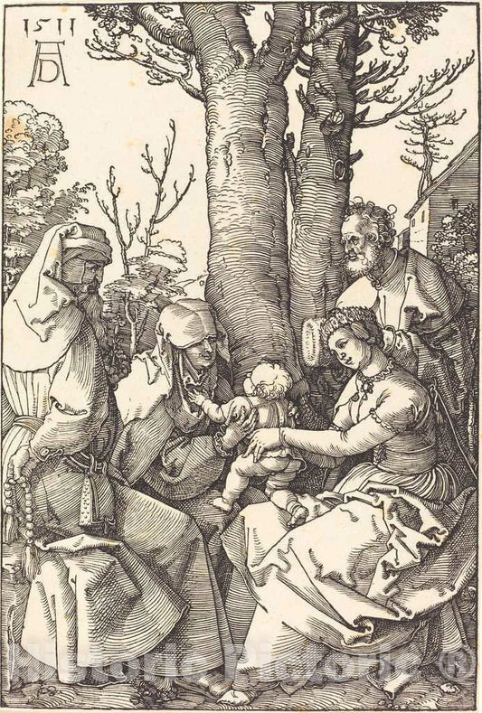 Art Print : Albrecht DÃ¼rer, The Holy Family with Joachim and Anne Under a Tree, 1511 - Vintage Wall Art
