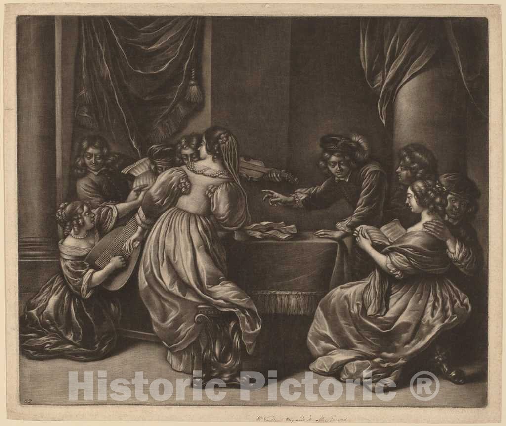 Art Print : Wallerant Vaillant, Concert with Nine Persons - Vintage Wall Art
