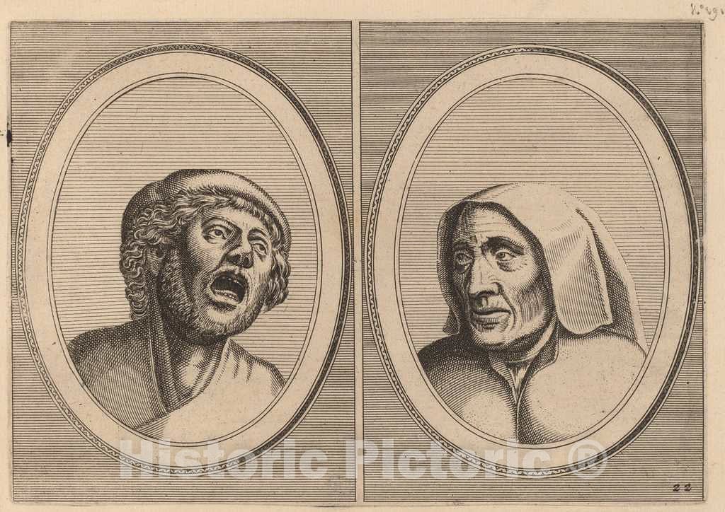 Art Print : Doetechum After Brugel The Elder, Hansje Singh in Veldt and Blaeuwe Aecht, c.1565 - Vintage Wall Art