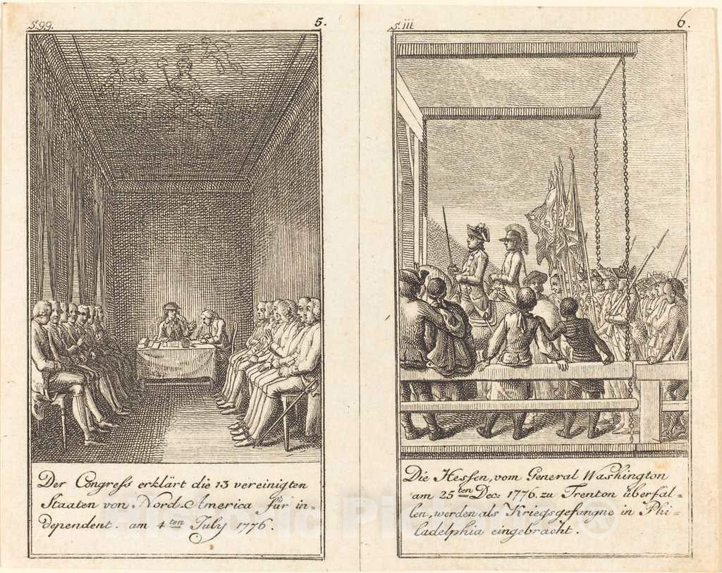 Art Print : Daniel Nikolaus Chodowiecki, The History of The United States, c.1784 - Vintage Wall Art