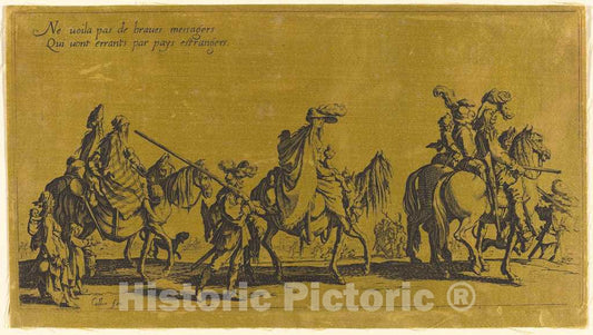 Art Print : Jacques Callot, The Bohemians Marching: The Vanguard, 18th Century - Vintage Wall Art