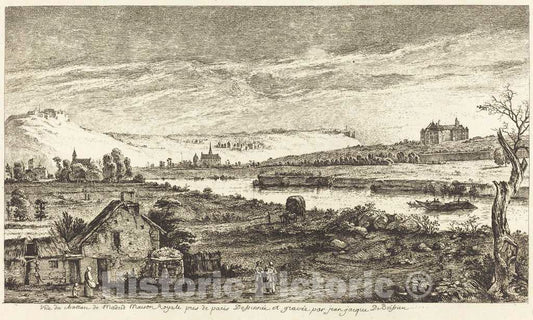 Art Print : Jacques de Boissieu, Vue du Chateau de Madrid - Vintage Wall Art