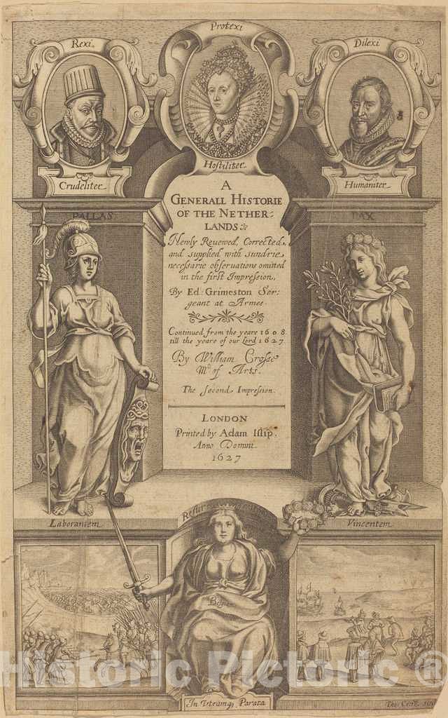 Art Print : Thomas Cecil, Frontispiece, 1627 - Vintage Wall Art