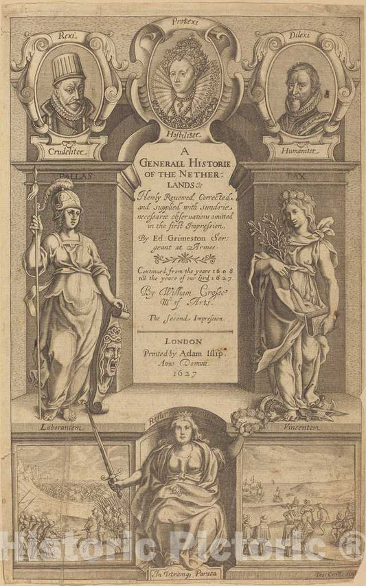 Art Print : Thomas Cecil, Frontispiece, 1627 - Vintage Wall Art