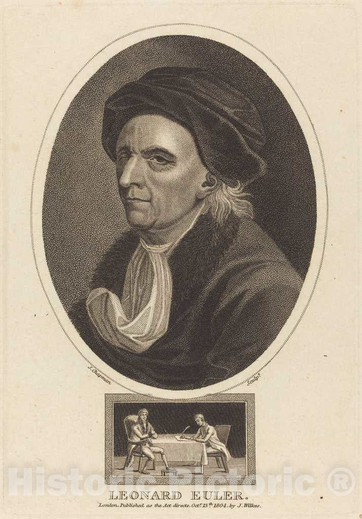 Art Print : John Chapman, Leonard Euler, 1804 - Vintage Wall Art