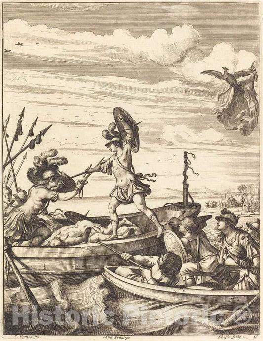 Art Print : Bosse After Vignon, Illustration to Jean Desmarets' L'Ariane, 1639 - Vintage Wall Art
