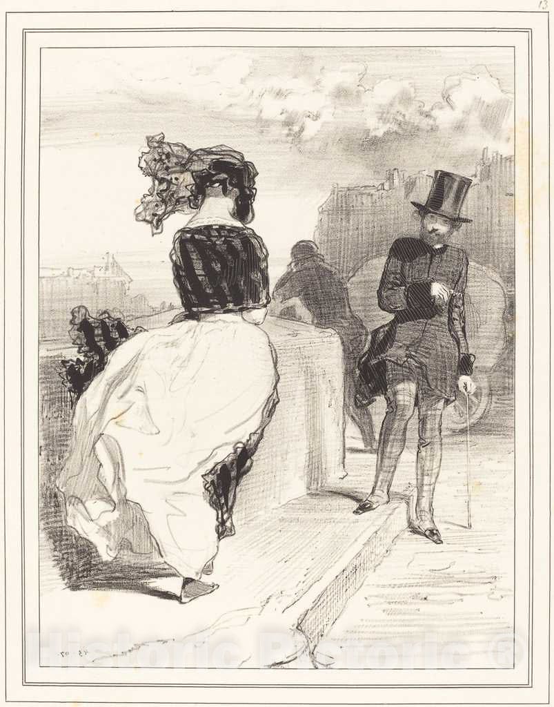 Art Print : Paul Gavarni, Une de ces Mines pudibones, c. 1843 - Vintage Wall Art