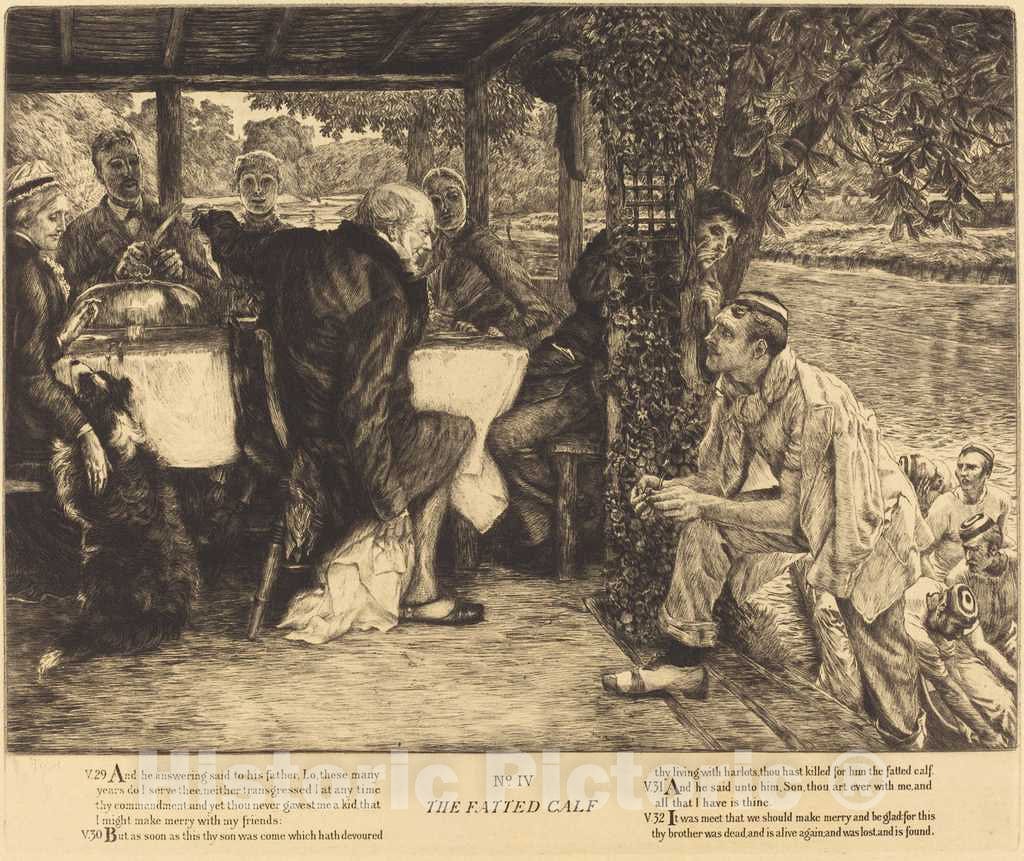 Art Print : James Jacques Joseph Tissot, The Fatted Calf, 1882 - Vintage Wall Art