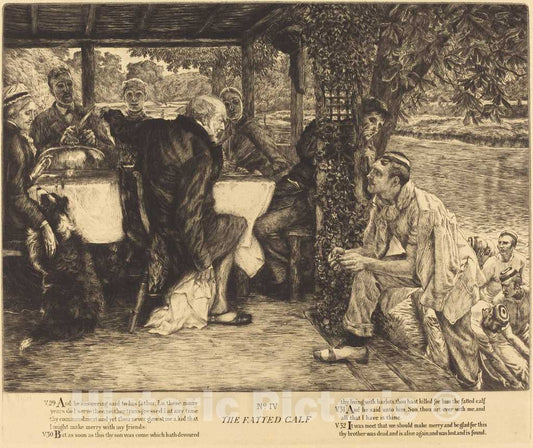 Art Print : James Jacques Joseph Tissot, The Fatted Calf, 1882 - Vintage Wall Art