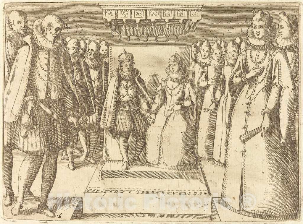 Art Print : Jacques Callot, Meeting of Margaret of Austria and Philip III, 1612 - Vintage Wall Art