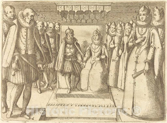 Art Print : Jacques Callot, Meeting of Margaret of Austria and Philip III, 1612 - Vintage Wall Art