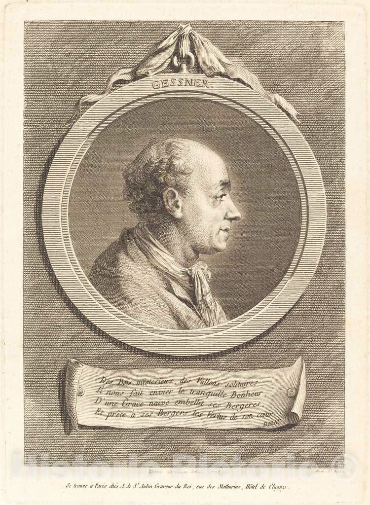 Art Print : Saint-Aubin After Vivant Denon, Salomon Gessner, 1775 - Vintage Wall Art